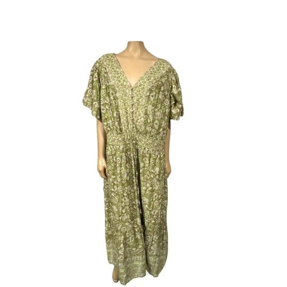 Lea Dresses & Skirts - Lea Elegant Green Floral Maxi Dress - Size 3X